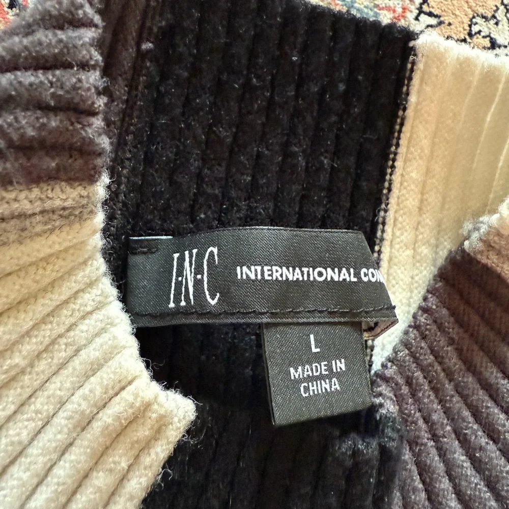 INC International Concepts Ribbed Colorblock Sweater - Picture 3 of 3